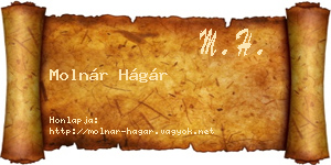 Molnár Hágár névjegykártya